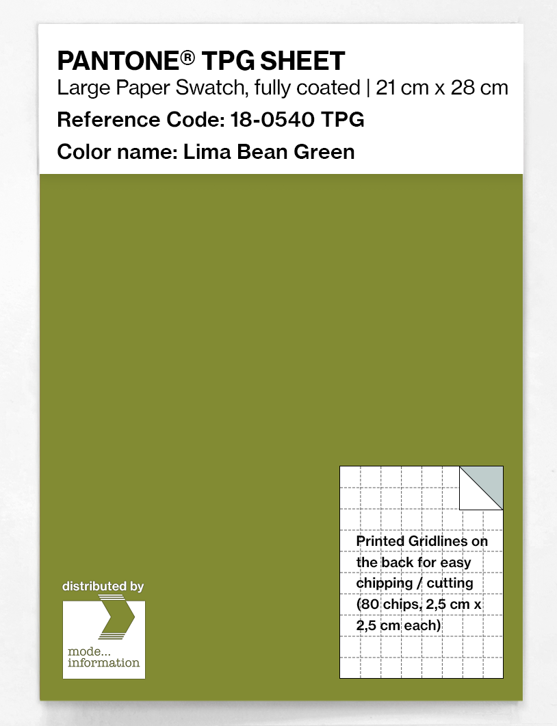 Product image 1 of the product “PANTONE® TPG SHEET 18-0540 TPG Lima Bean Green ”