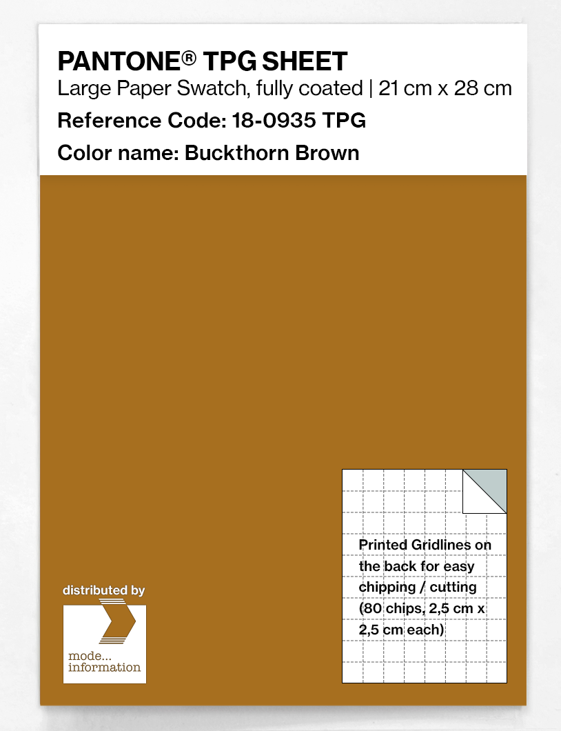 Product image 1 of the product “PANTONE® TPG SHEET 18-0935 TPG Buckthorn Brown ”