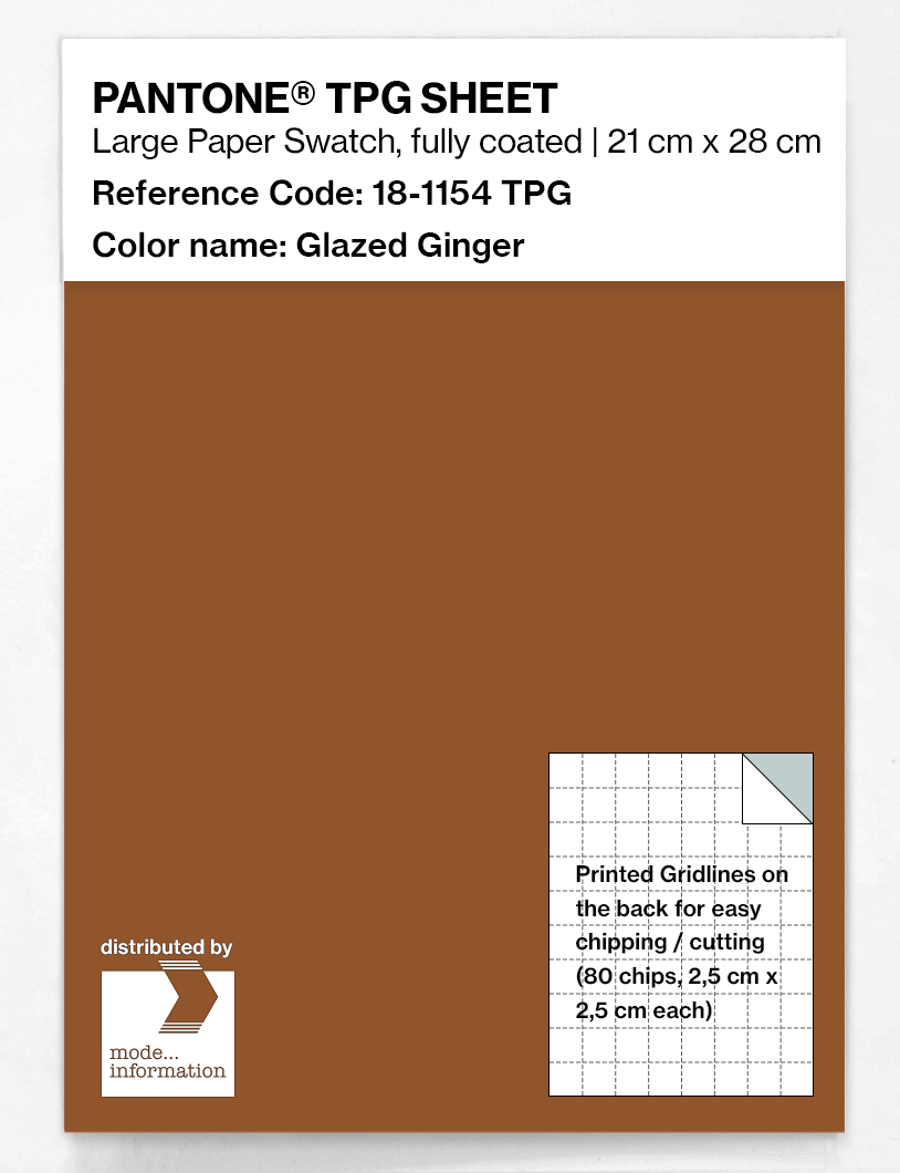 Product image 1 of the product “PANTONE® TPG SHEET 18-1154 TPG Glazed Ginger ”