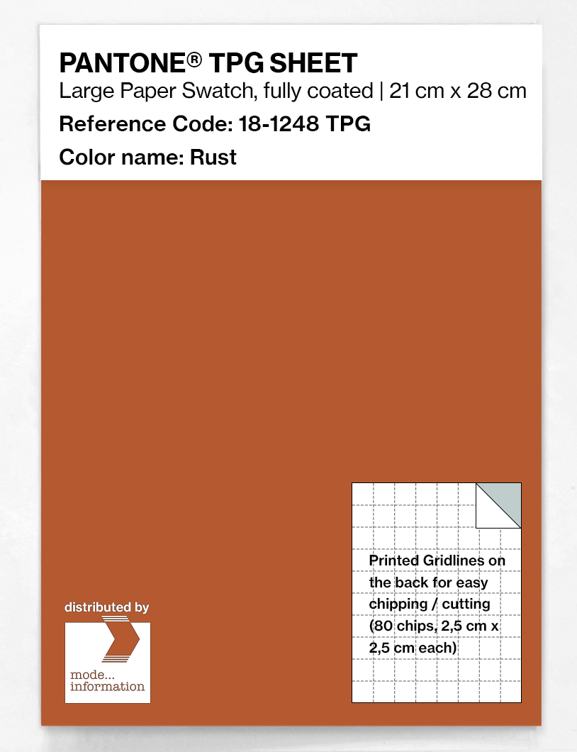 Product image 1 of the product “PANTONE® TPG SHEET 18-1248 TPG Rust ”