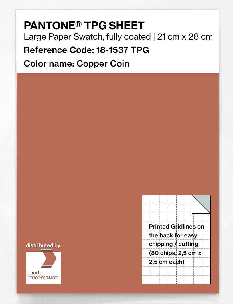 Product image 1 of the product “PANTONE® TPG SHEET 18-1537 TPG Copper Coin ”