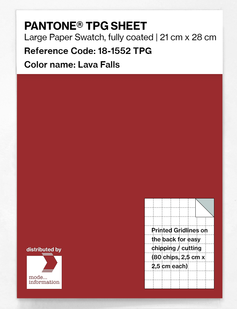 Product image 1 of the product “PANTONE® TPG SHEET 18-1552 TPG Lava Falls ”