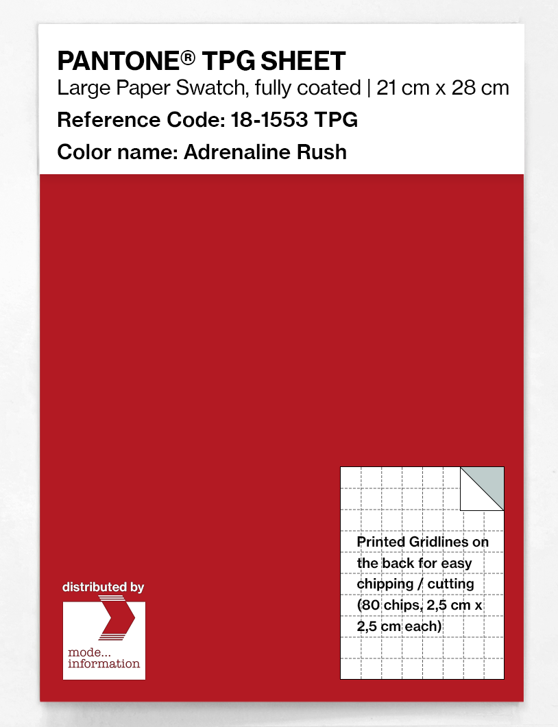 Product image 1 of the product “PANTONE® TPG SHEET 18-1553 TPG Adrenaline Rush ”