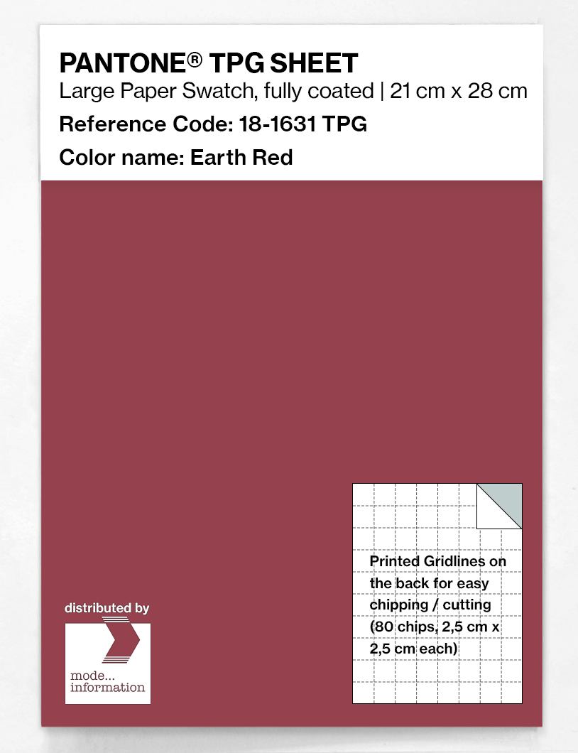 Product image 1 of the product “PANTONE® TPG SHEET 18-1631 TPG Earth Red ”