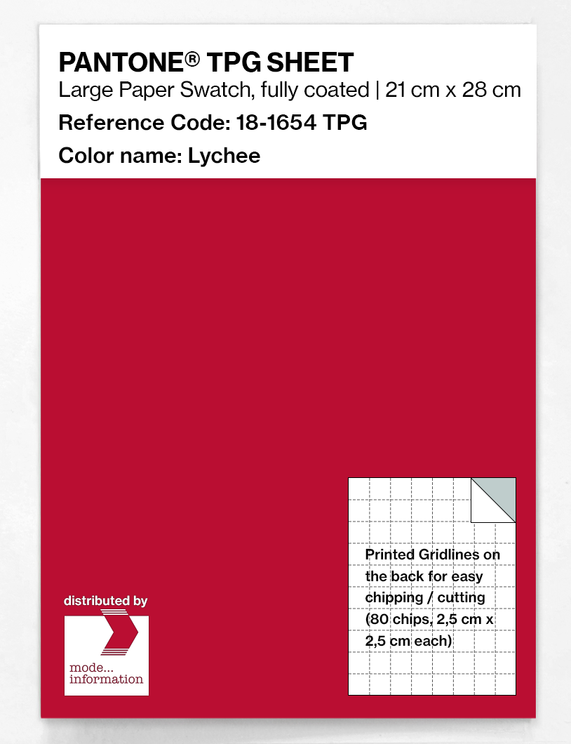 Product image 1 of the product “PANTONE® TPG SHEET 18-1654 TPG Lychee ”