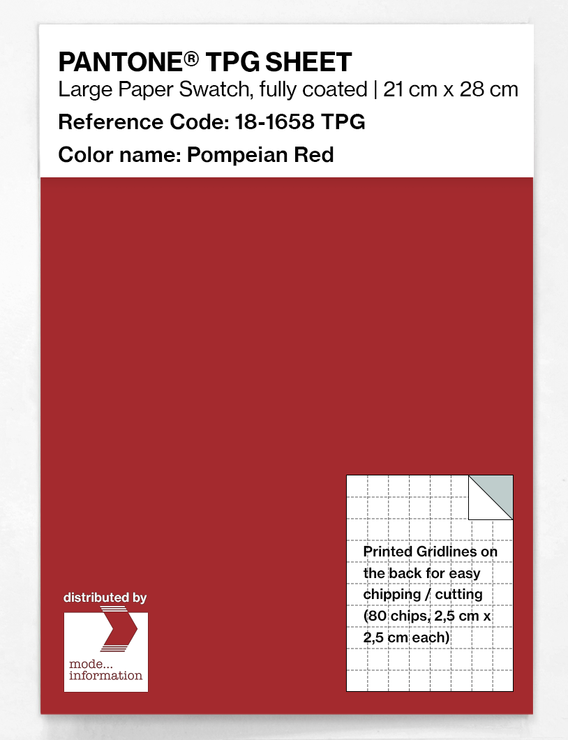 Product image 1 of the product “PANTONE® TPG SHEET 18-1658 TPG Pompeian Red ”