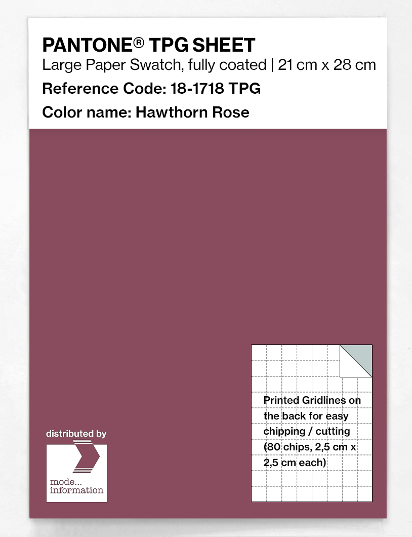 Product image 1 of the product “PANTONE® TPG SHEET 18-1718 TPG Hawthorn Rose ”