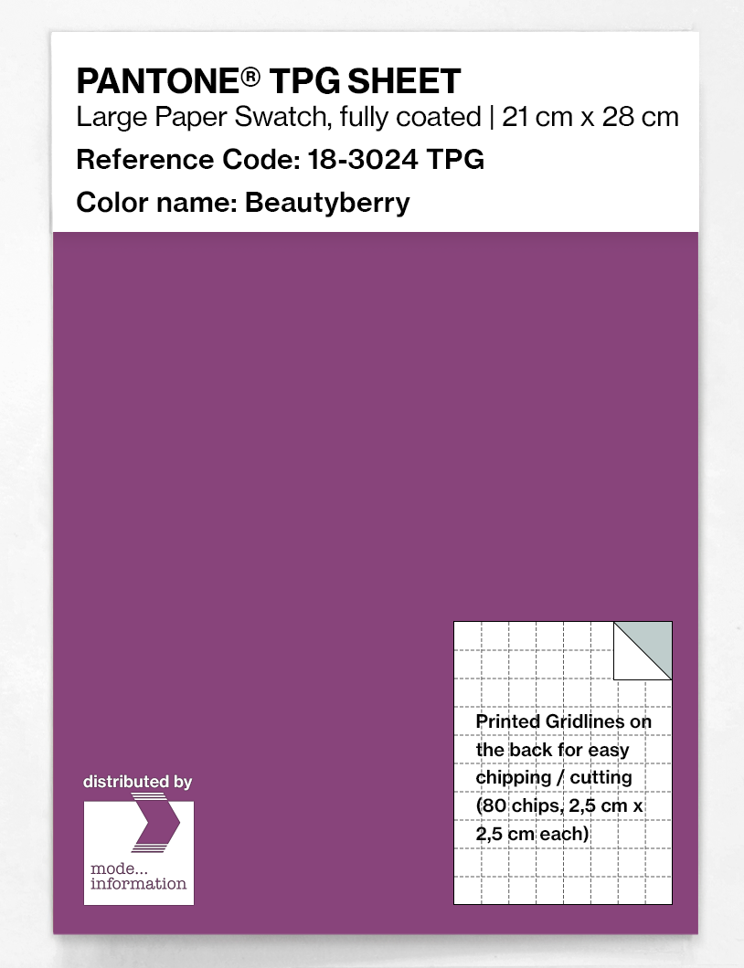 Product image 1 of the product “PANTONE® TPG SHEET 18-3024 TPG Beautyberry ”