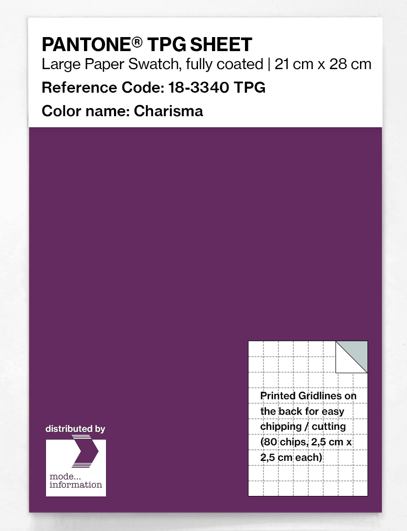 Product image 1 of the product “PANTONE® TPG SHEET 18-3340 TPG Charisma ”