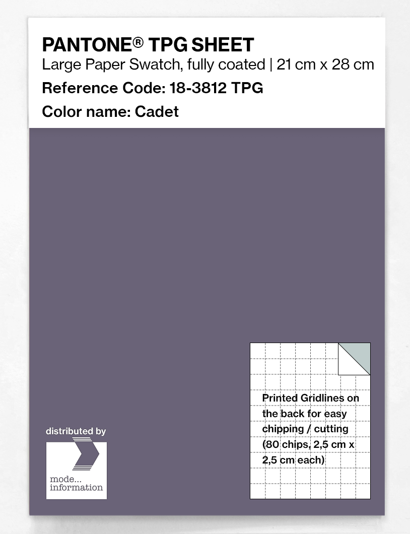 Product image 1 of the product “PANTONE® TPG SHEET 18-3812 TPG Cadet ”