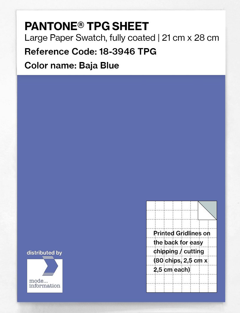 Product image 1 of the product “PANTONE® TPG SHEET 18-3946 TPG Baja Blue ”