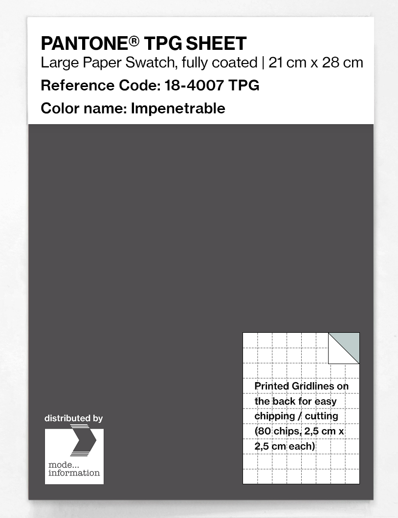 Product image 1 of the product “PANTONE® TPG SHEET 18-4007 TPG Impenetrable ”
