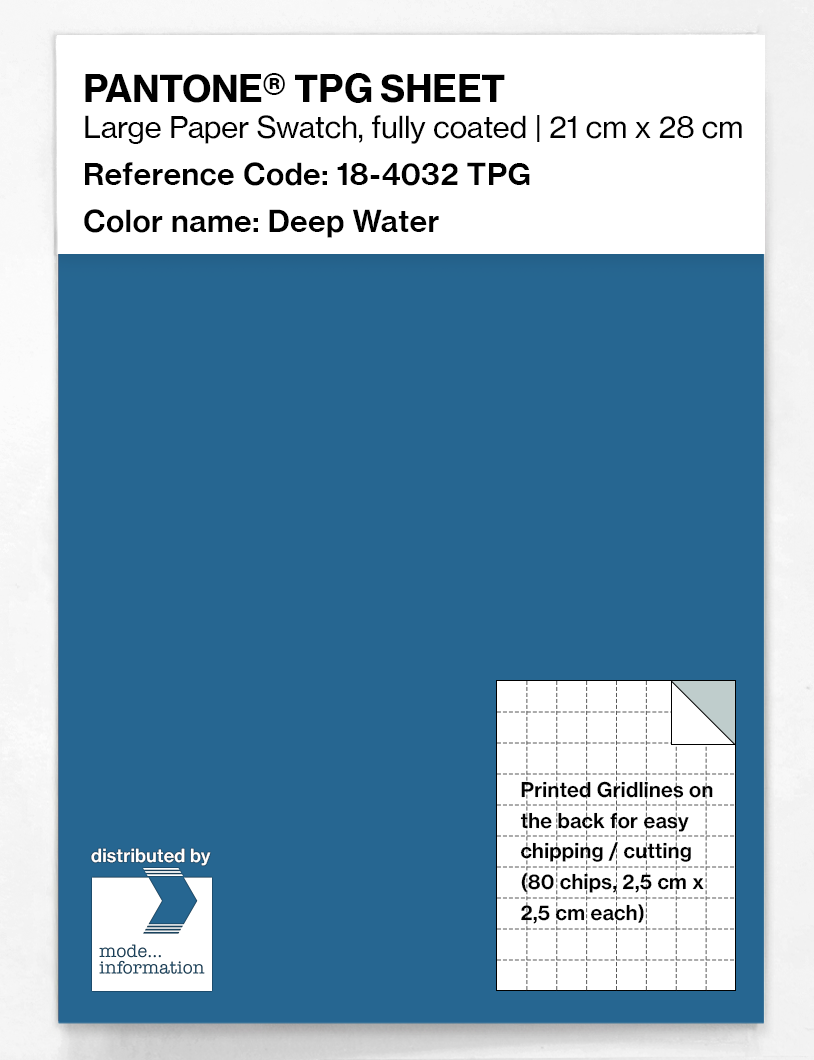 Product image 1 of the product “PANTONE® TPG SHEET 18-4032 TPG Deep Water ”