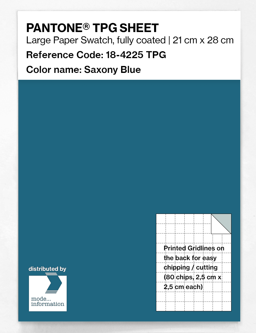 Product image 1 of the product “PANTONE® TPG SHEET 18-4225 TPG Saxony Blue ”