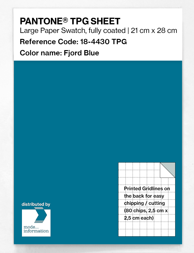 Product image 1 of the product “PANTONE® TPG SHEET 18-4430 TPG Fjord Blue ”