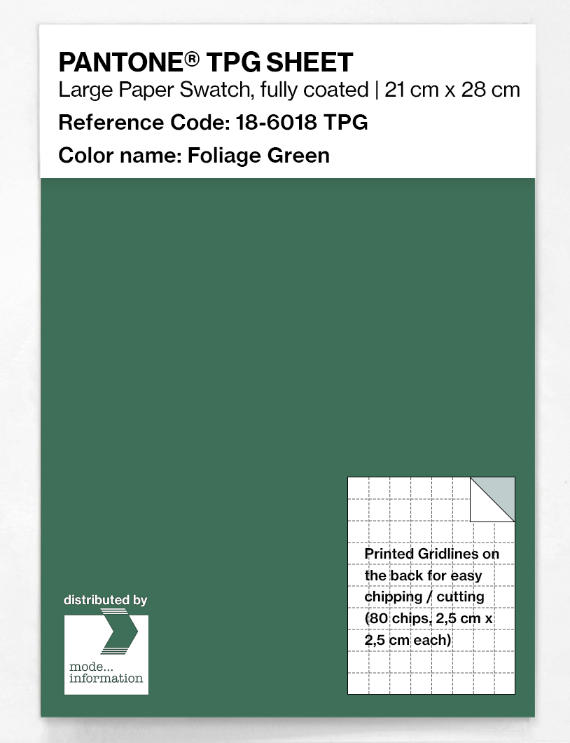 Product image 1 of the product “PANTONE® TPG SHEET 18-6018 TPG Foliage Green ”