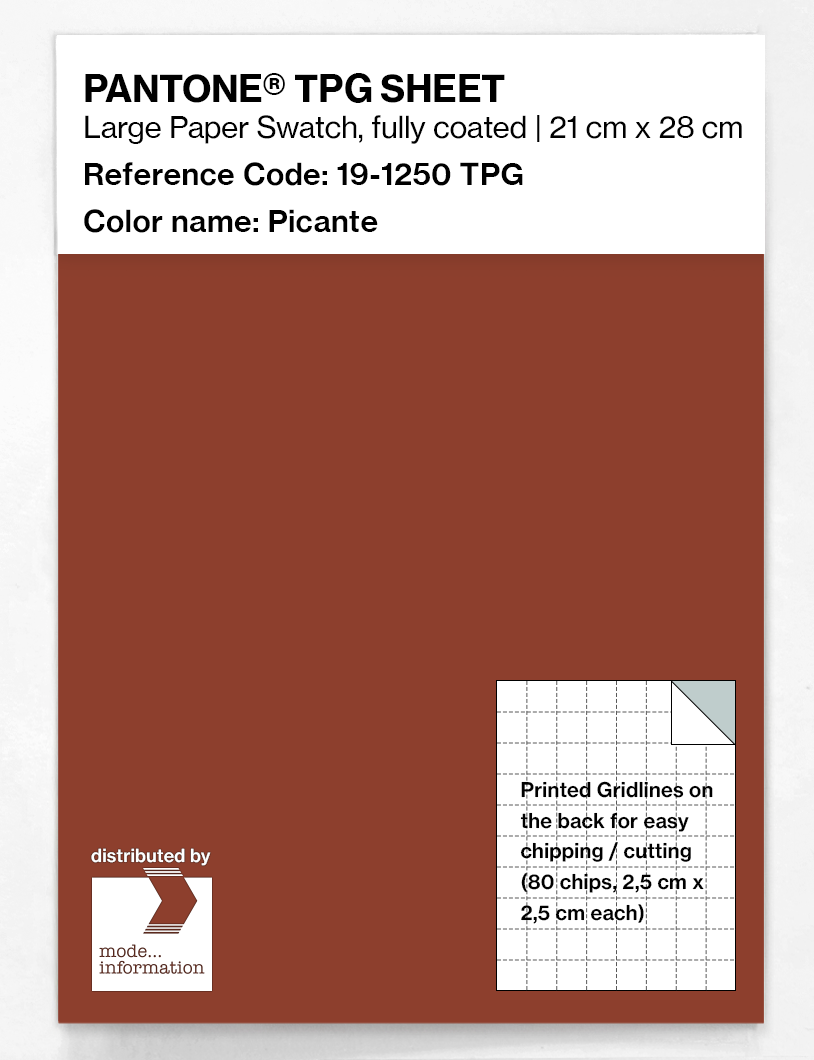 Product image 1 of the product “PANTONE® TPG SHEET 19-1250 TPG Picante ”