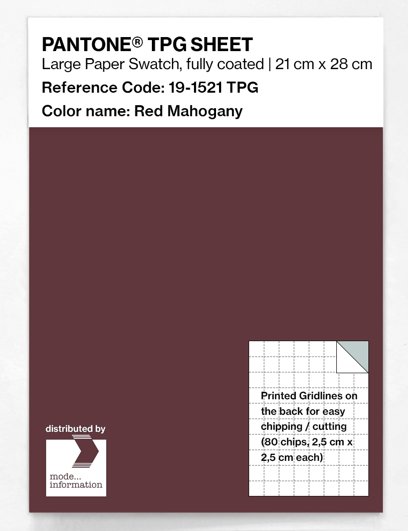 Product image 1 of the product “PANTONE® TPG SHEET 19-1521 TPG Red Mahogany ”