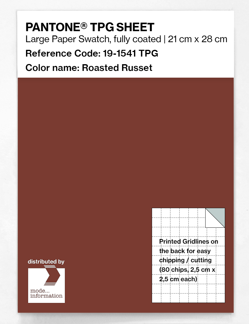 Product image 1 of the product “PANTONE® TPG SHEET 19-1541 TPG Roasted Russet ”