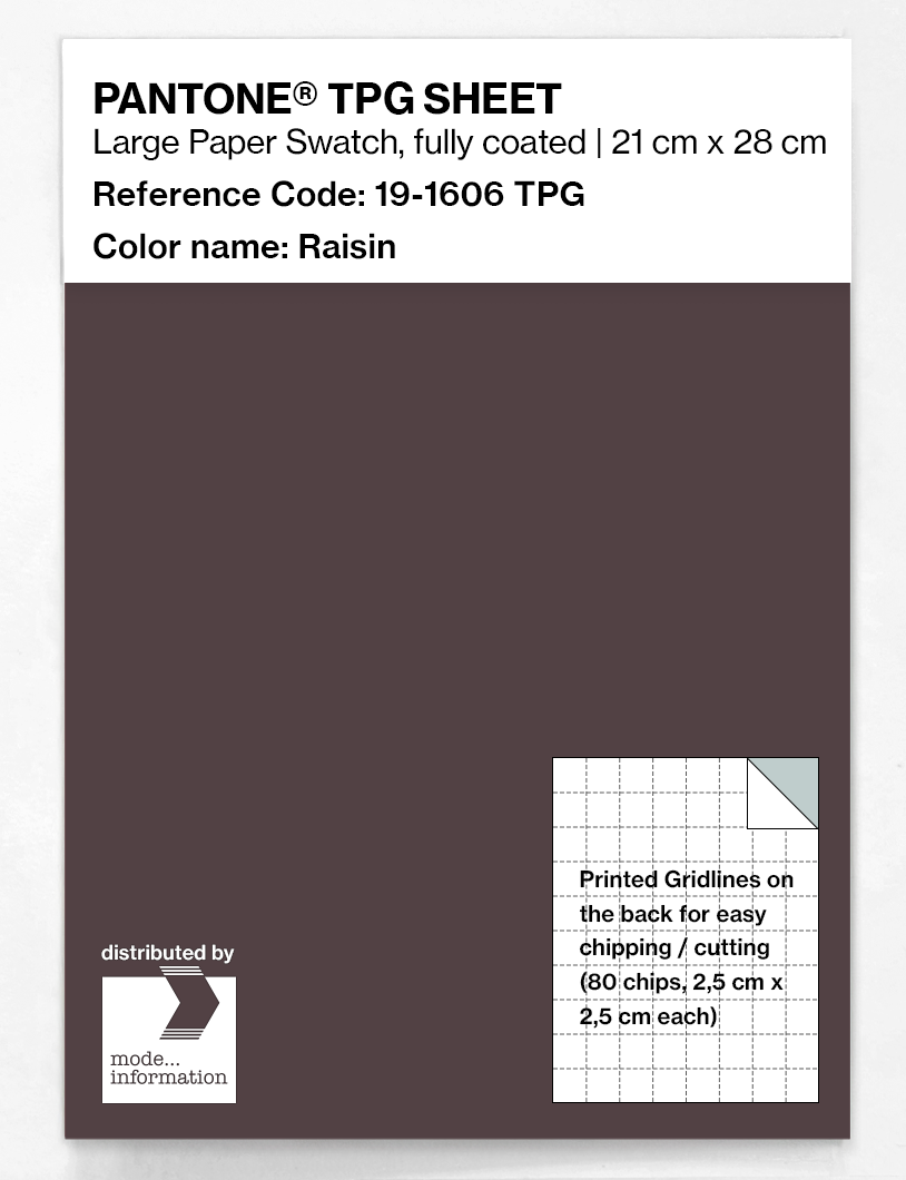Product image 1 of the product “PANTONE® TPG SHEET 19-1606 TPG Raisin ”
