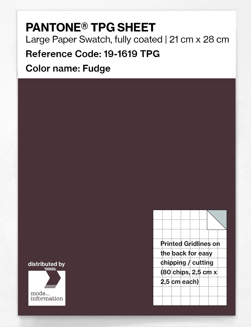 Product image 1 of the product “PANTONE® TPG SHEET 19-1619 TPG Fudge ”