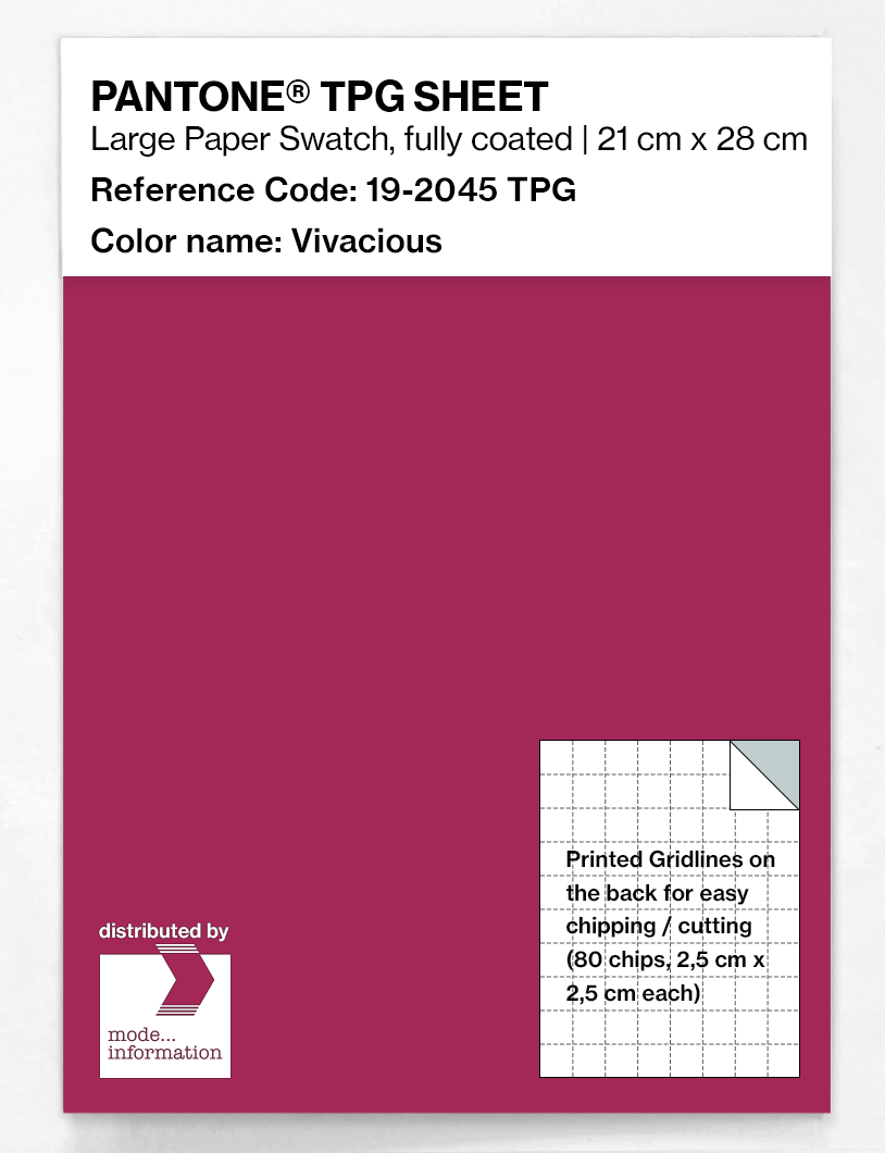Product image 1 of the product “PANTONE® TPG SHEET 19-2045 TPG Vivacious ”