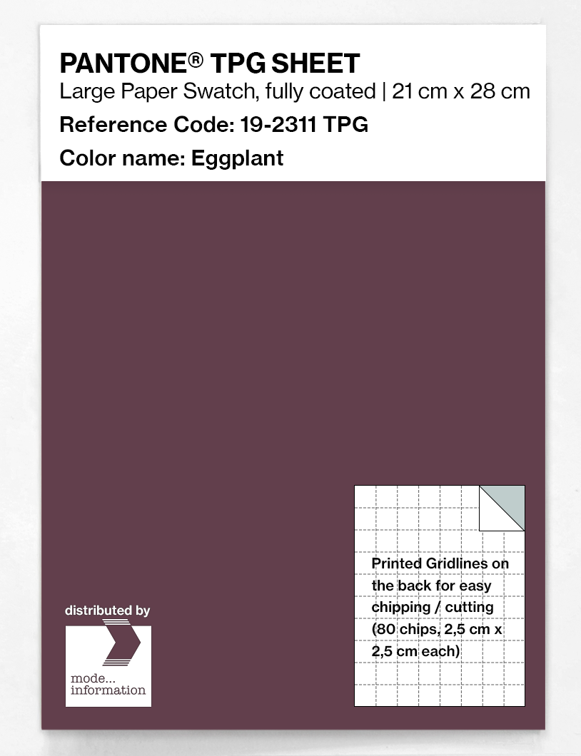 Product image 1 of the product “PANTONE® TPG SHEET 19-2311 TPG Eggplant ”