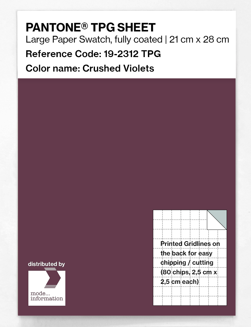 Product image 1 of the product “PANTONE® TPG SHEET 19-2312 TPG Crushed Violets ”