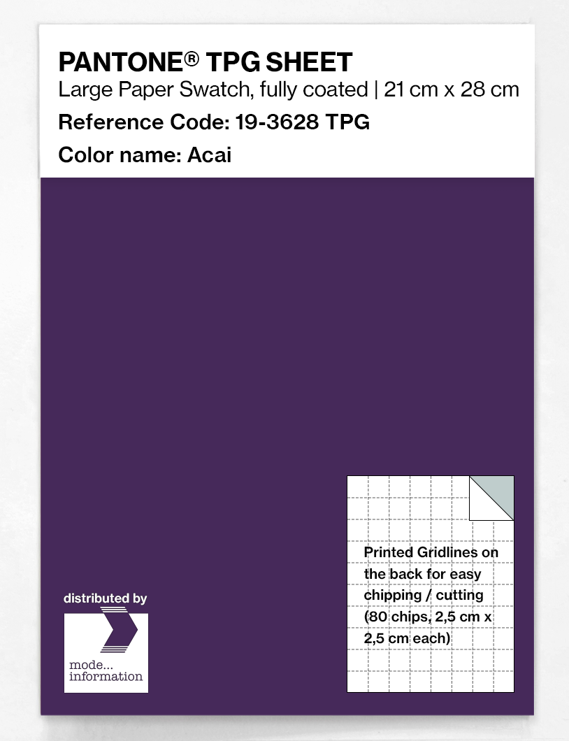 Product image 1 of the product “PANTONE® TPG SHEET 19-3628 TPG Acai ”