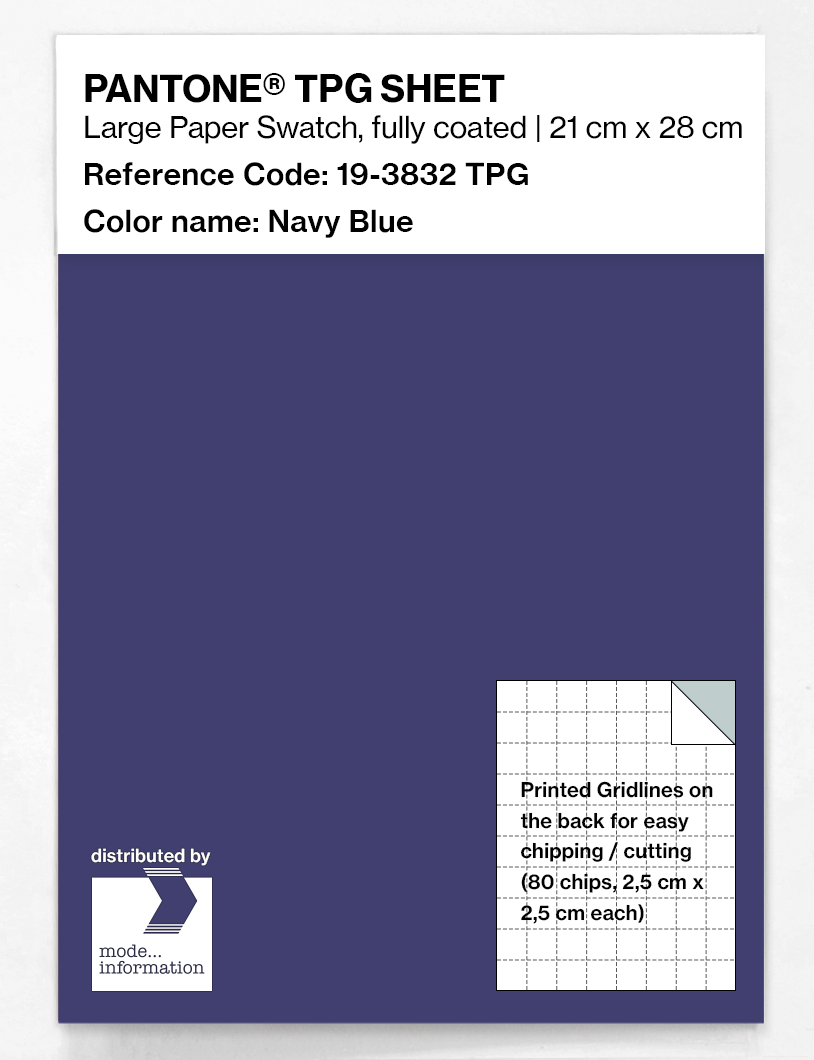 Product image 1 of the product “PANTONE® TPG SHEET 19-3832 TPG Navy Blue ”