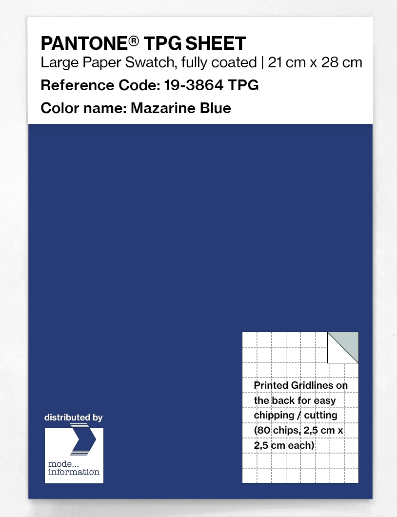 Product image 1 of the product “PANTONE® TPG SHEET 19-3864 TPG Mazarine Blue ”