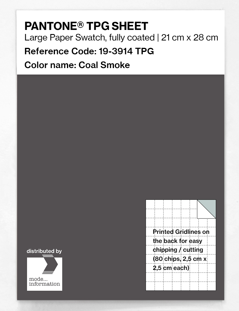 Product image 1 of the product “PANTONE® TPG SHEET 19-3914 TPG Coal Smoke ”