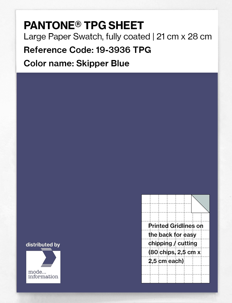 Product image 1 of the product “PANTONE® TPG SHEET 19-3936 TPG Skipper Blue ”