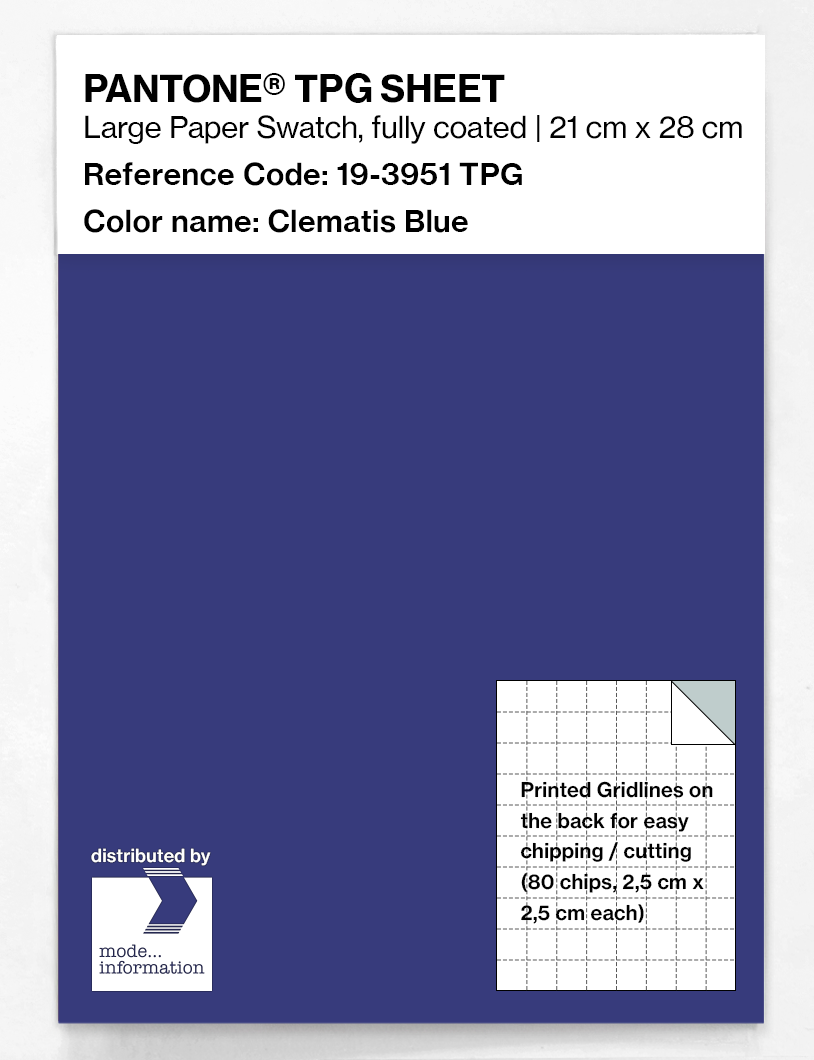 Product image 1 of the product “PANTONE® TPG SHEET 19-3951 TPG Clematis Blue ”