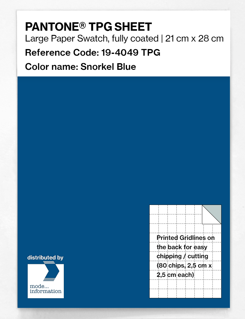 Product image 1 of the product “PANTONE® TPG SHEET 19-4049 TPG Snorkel Blue ”