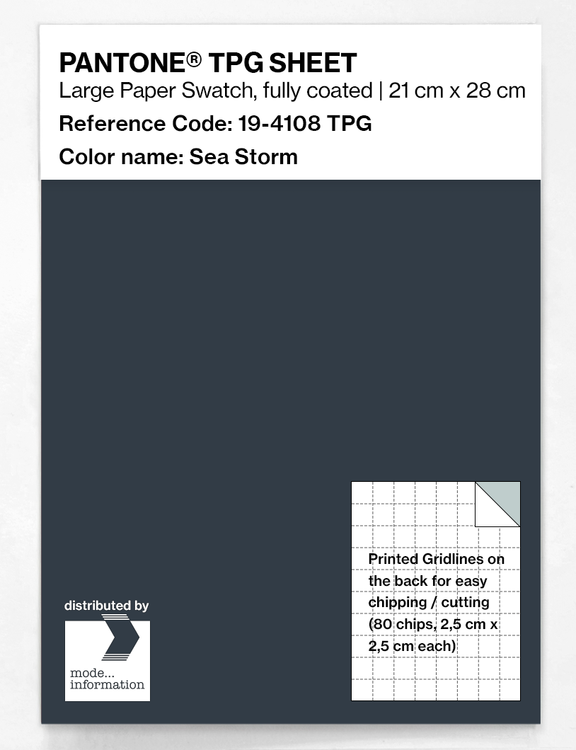 Product image 1 of the product “PANTONE® TPG SHEET 19-4108 TPG Sea Storm ”