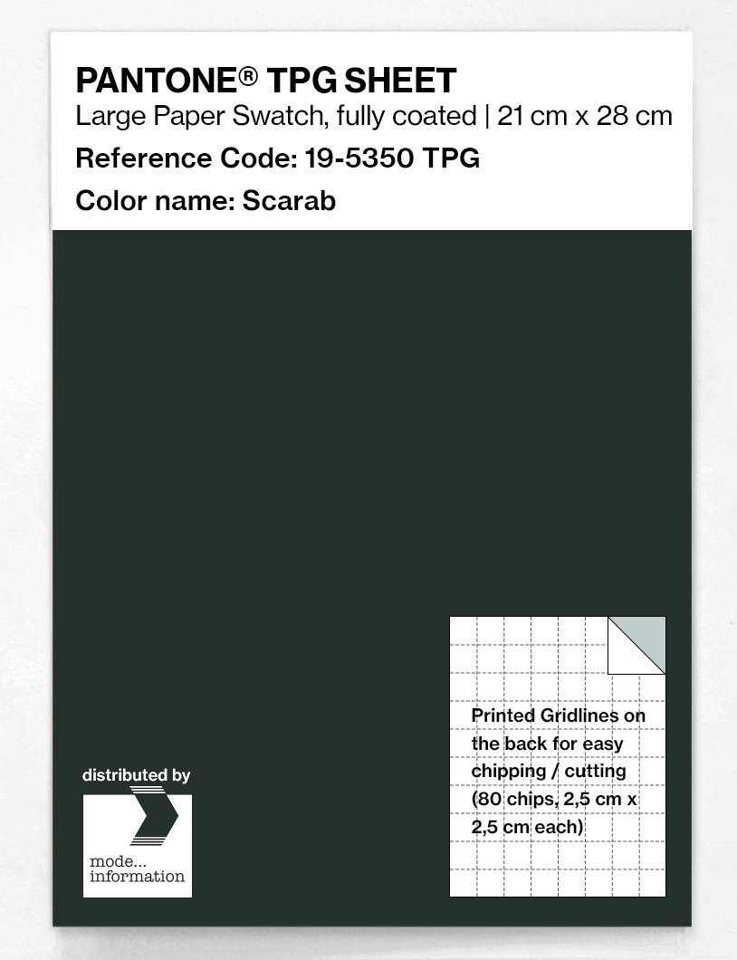 Product image 1 of the product “PANTONE® TPG SHEET 19-5350 TPG Scarab ”
