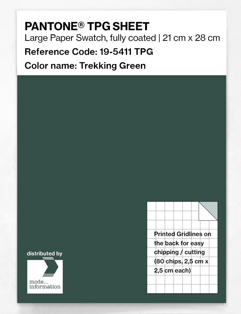 Product image 1 of the product “PANTONE® TPG SHEET 19-5411 TPG Trekking Green ”