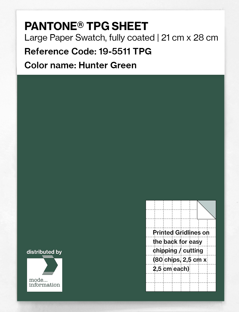 Product image 1 of the product “PANTONE® TPG SHEET 19-5511 TPG Hunter Green ”