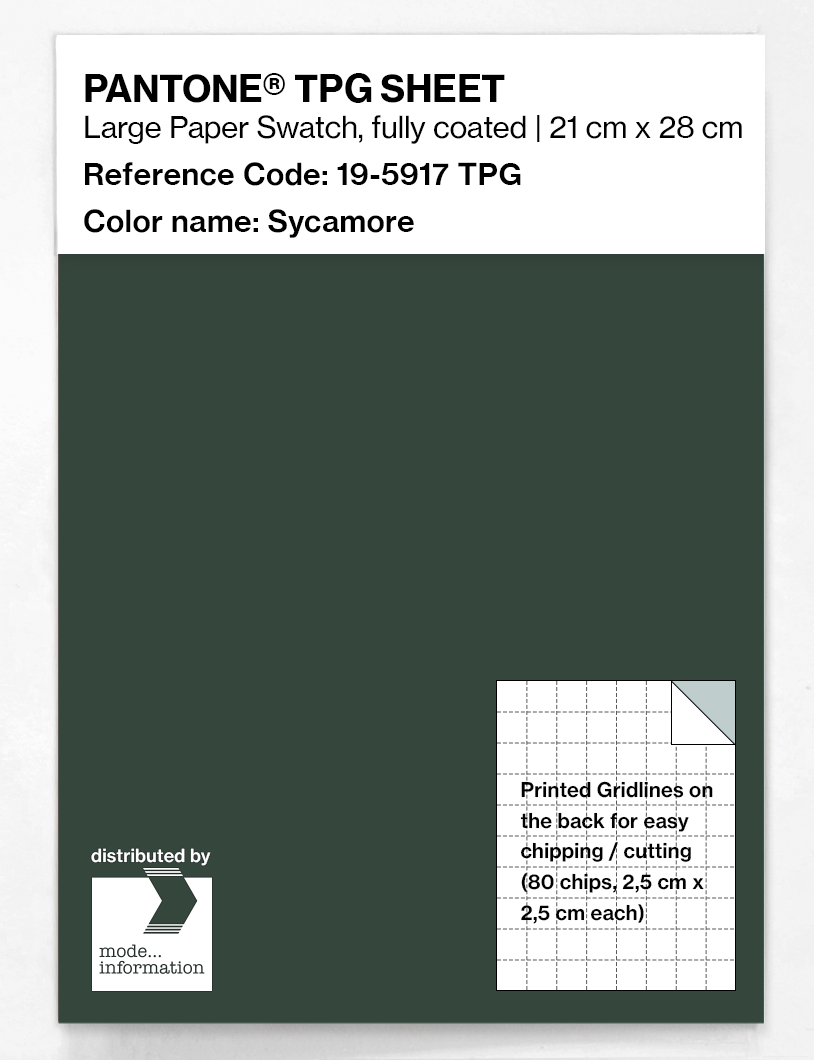 Product image 1 of the product “PANTONE® TPG SHEET 19-5917 TPG Sycamore ”