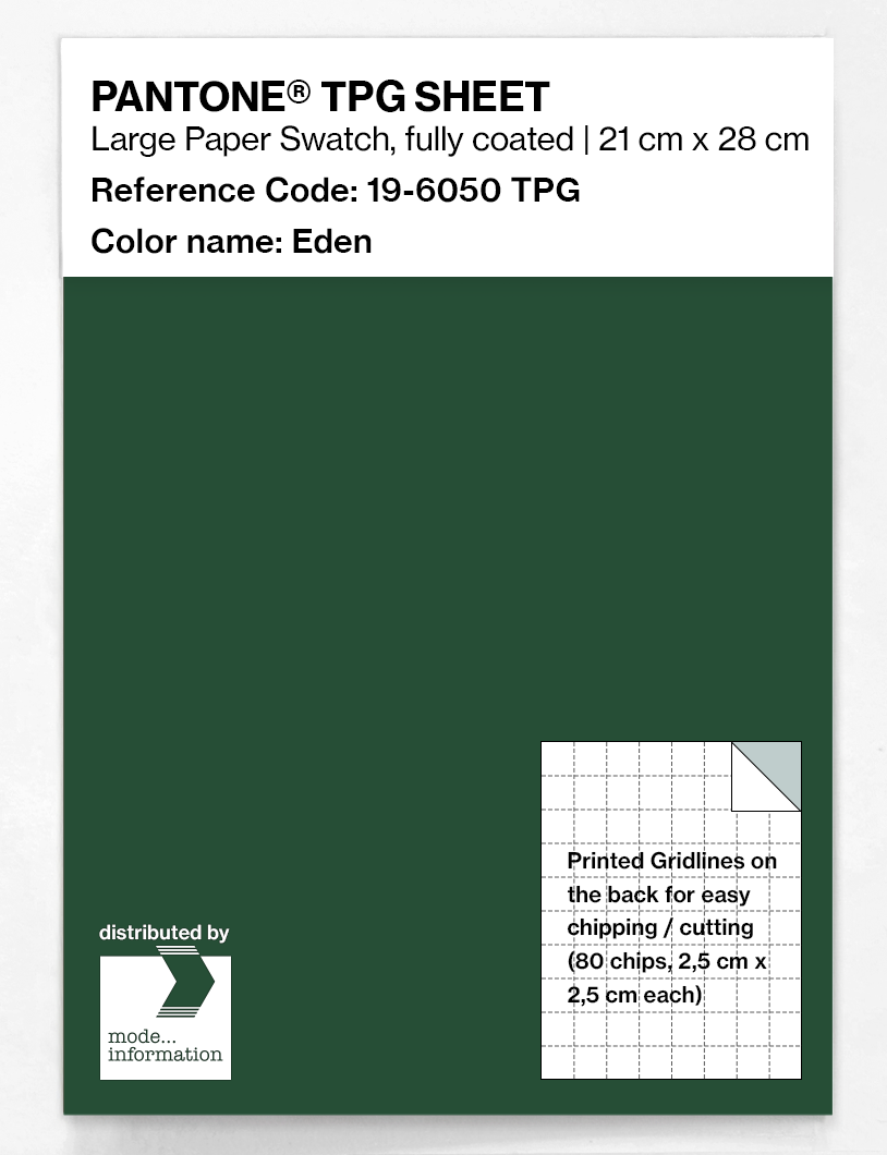 Product image 1 of the product “PANTONE® TPG SHEET 19-6050 TPG Eden ”