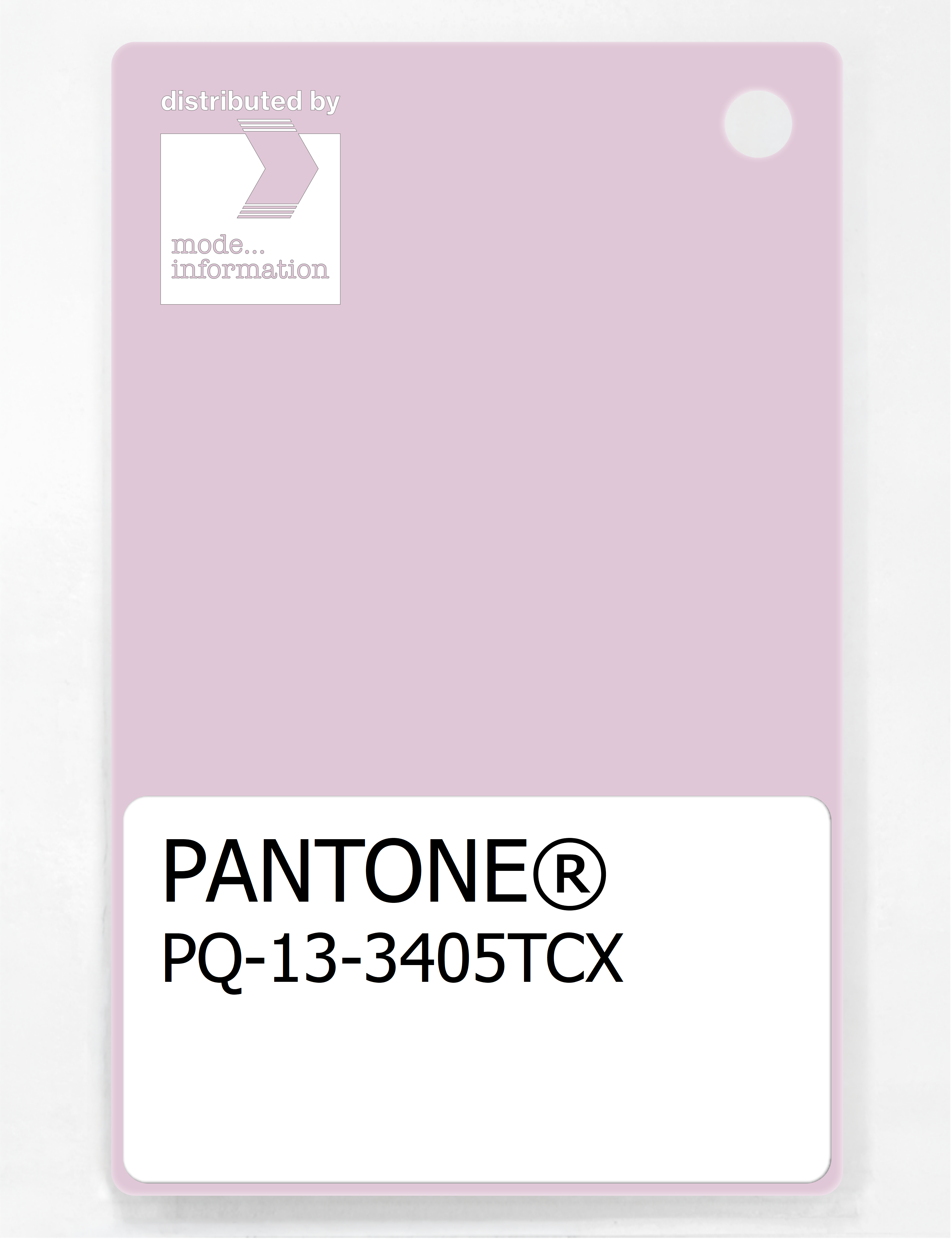 Product image 1 of the product “PANTONE® PLASTIC STANDARD CHIP PQ 13-3405 TCX Lilac Snow ”