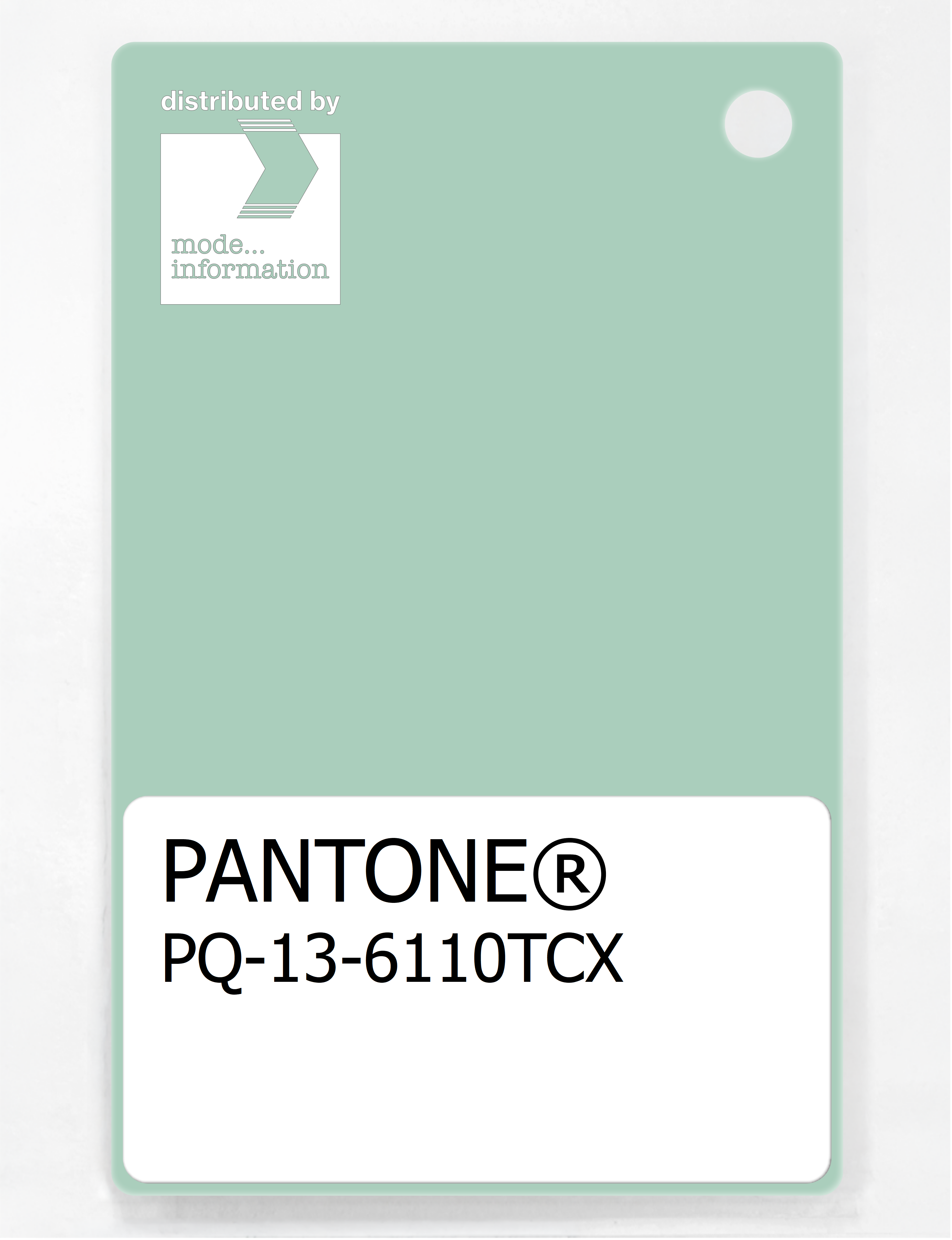 Product image 1 of the product “PANTONE® PLASTIC STANDARD CHIP PQ 13-6110 TCX Mist Green ”