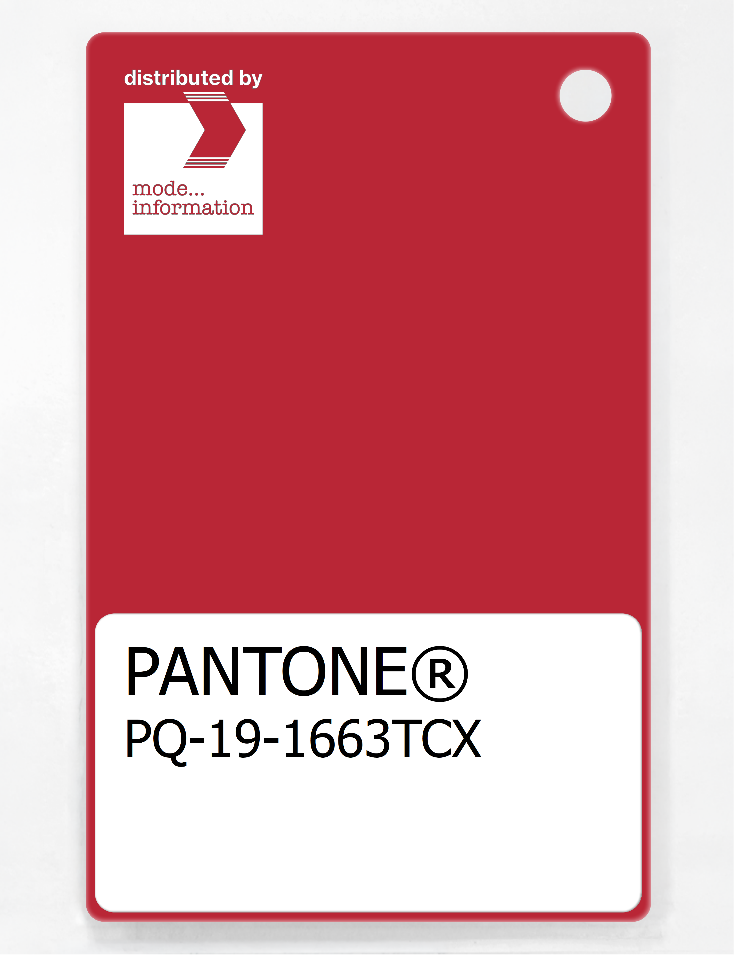 Product image 1 of the product “PANTONE® PLASTIC STANDARD CHIP PQ 19-1663 TCX Ribbon Red ”