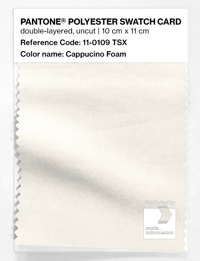 Product image 1 of the product “PANTONE® POLYESTER SWATCH CARD 11-0109 TSX Cappucino Foam ”