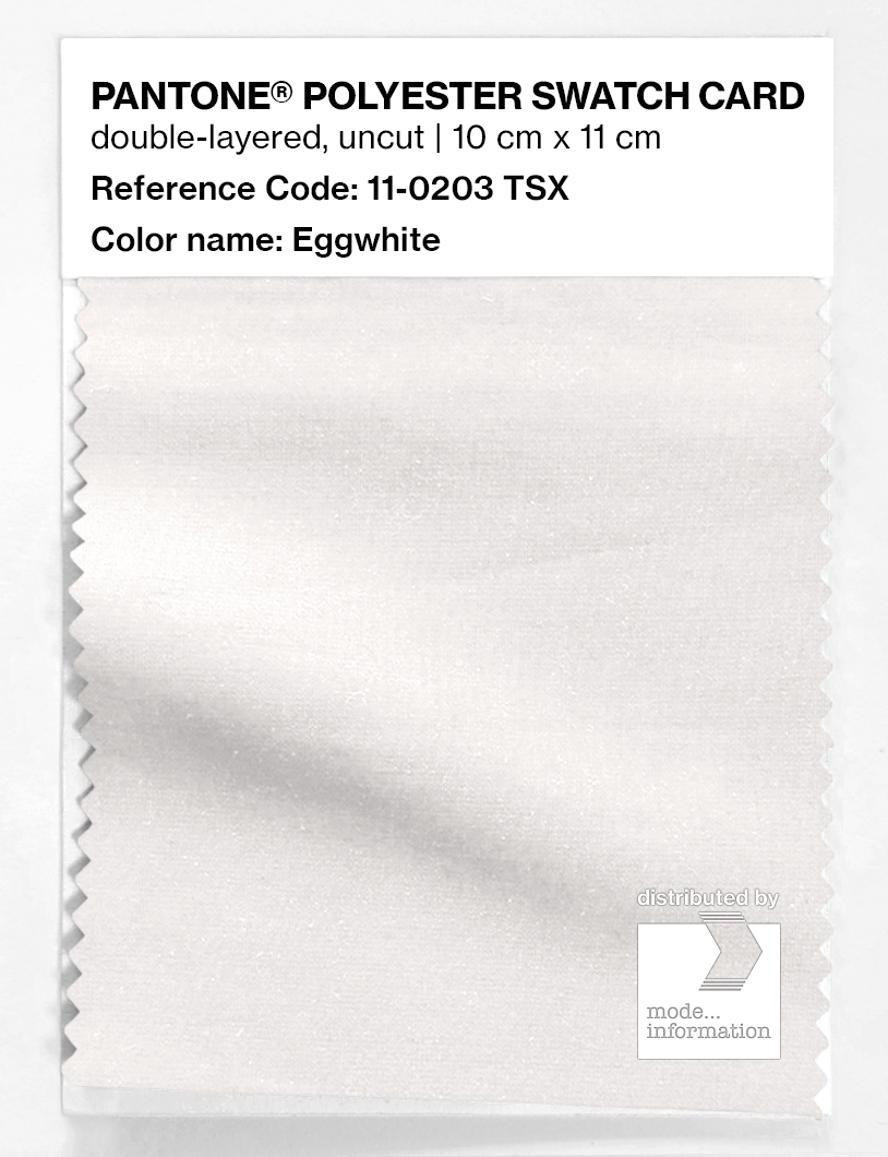 Product image 1 of the product “PANTONE® POLYESTER SWATCH CARD 11-0203 TSX Eggwhite ”