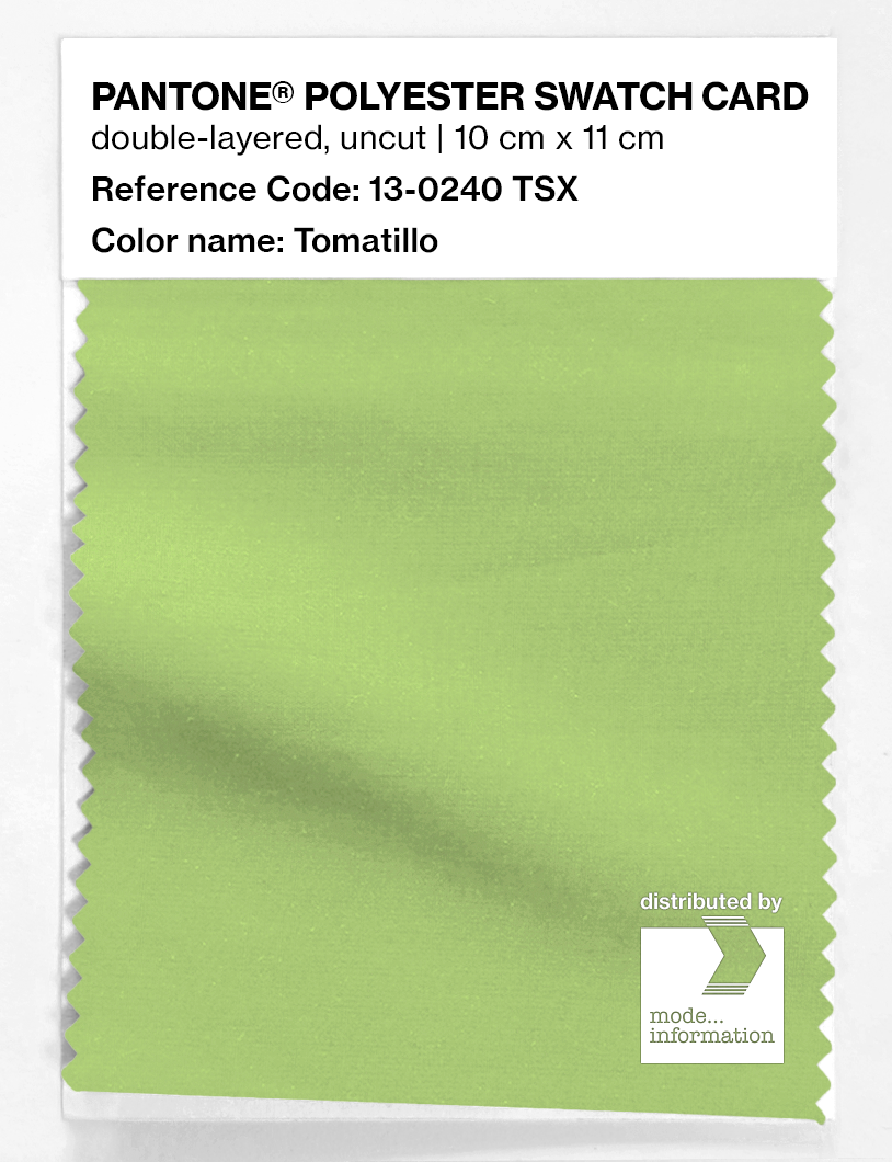 Product image 1 of the product “PANTONE® POLYESTER SWATCH CARD 13-0240 TSX Tomatillo ”