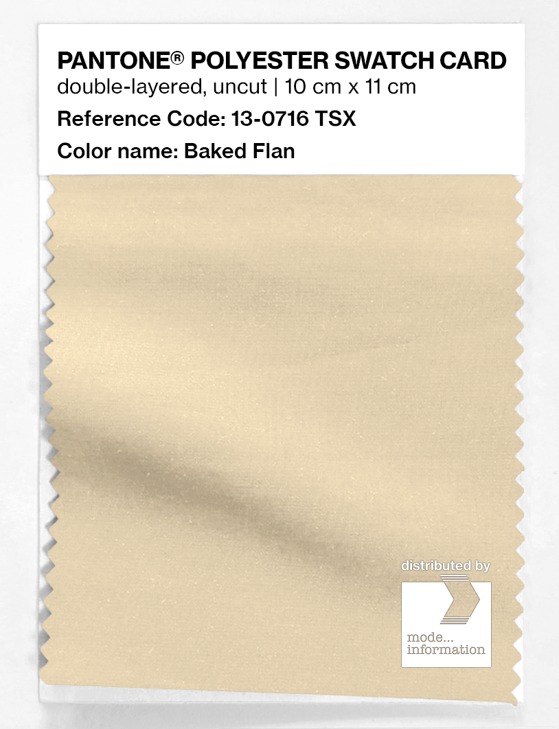 Product image 1 of the product “PANTONE® POLYESTER SWATCH CARD 13-0716 TSX Baked Flan ”