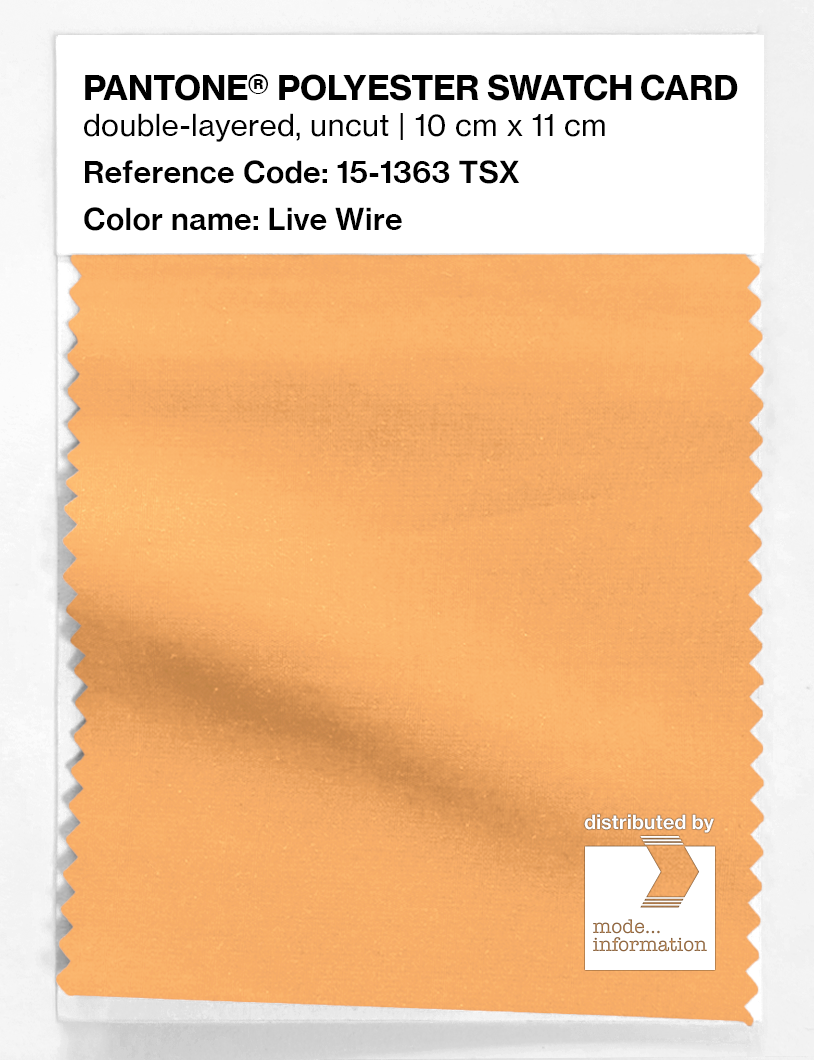 Product image 1 of the product “PANTONE® POLYESTER SWATCH CARD 15-1363 TSX Live Wire ”