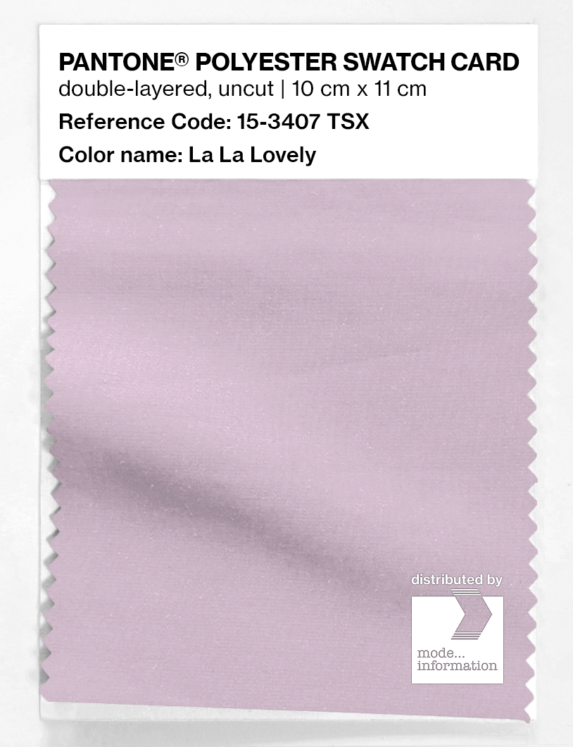 Product image 1 of the product “PANTONE® POLYESTER SWATCH CARD 15-3407 TSX La La Lovely ”